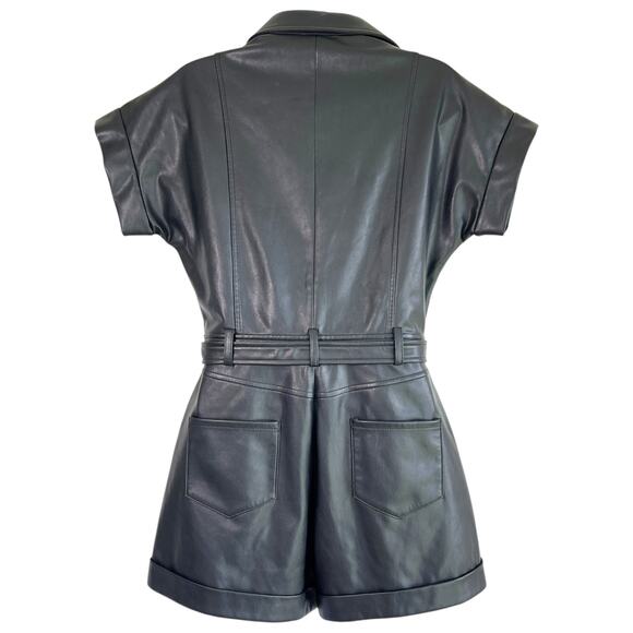 BCBGeneration Black Leather-Style Romper - Picture 2 of 3